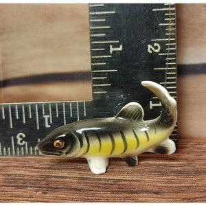 Vintage Bass Trout River/Lake Fish Porcelain Figure Statue Unsigned 2"